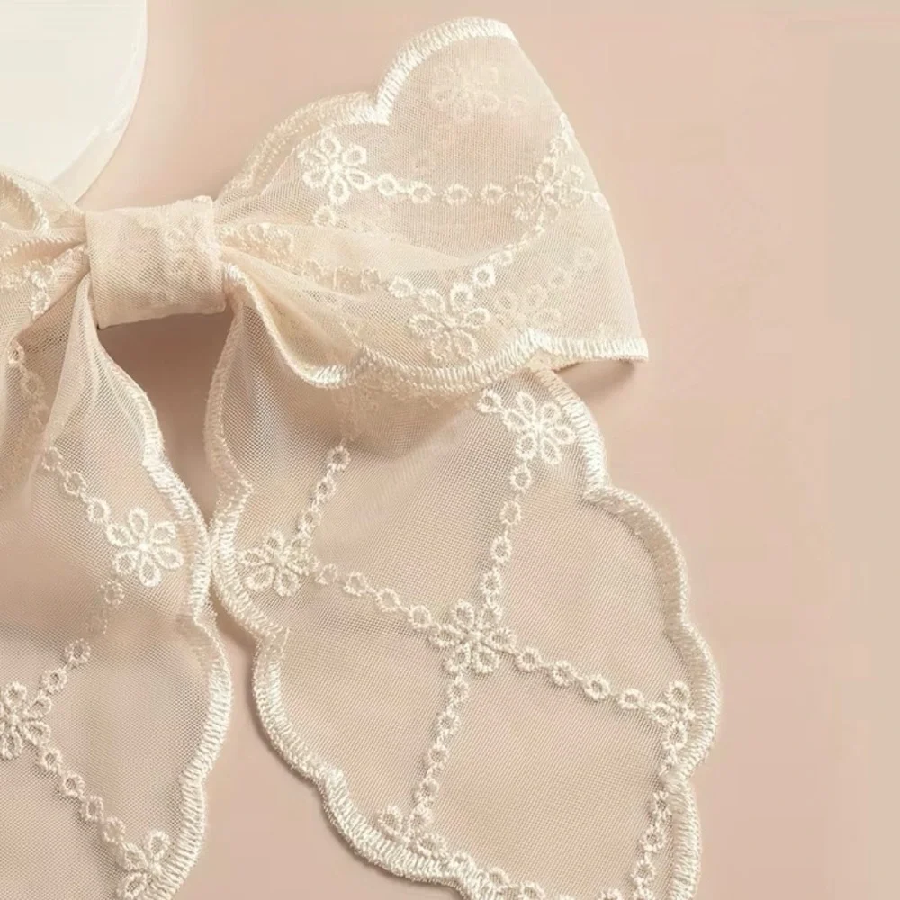 Lace Bow Hair Clip | Feminine Bow Detail Hair Accessory‎